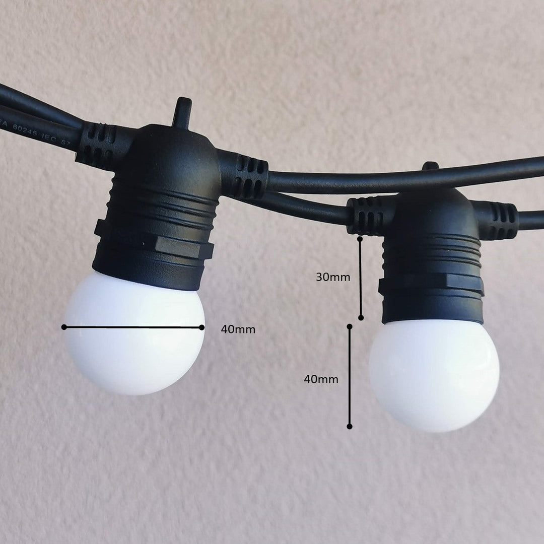 Flush Mount Festoon Lights | G45 Milky Bulbs | Connectable