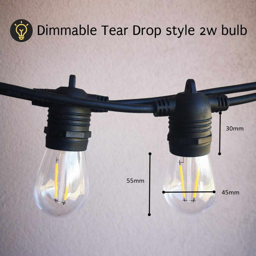 Flush Mount | S14 LED Bulbs | Connectable & Dimmable Festoon Lights