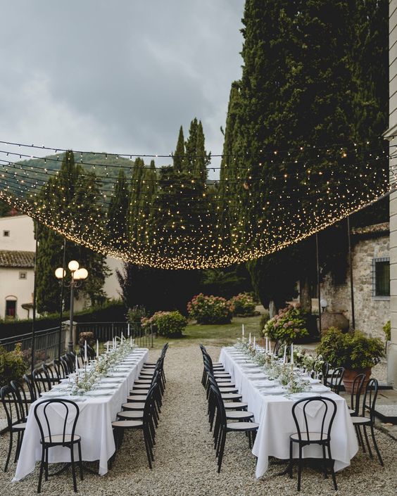 How many string lights will I need for my wedding reception?