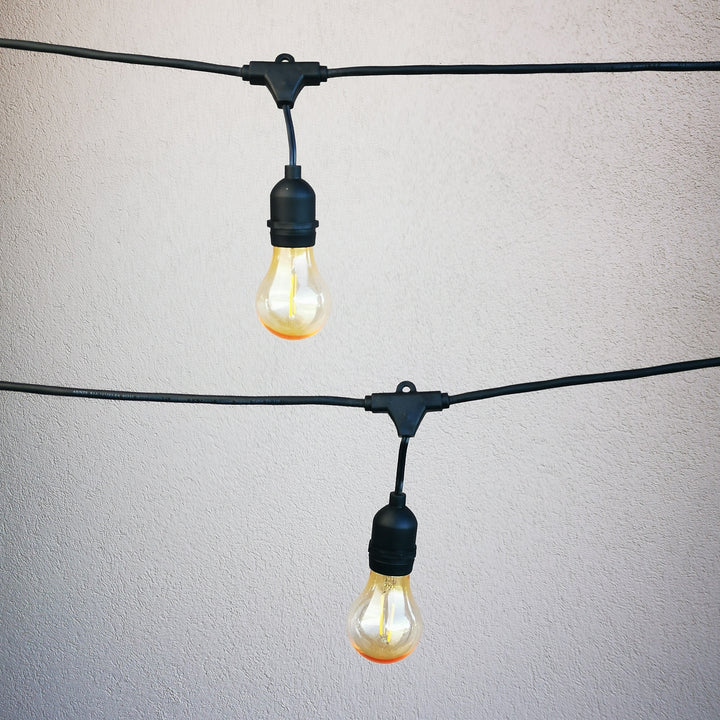 Drop Hang Festoon Lights | A60 Amber Bulbs | Connectable & Dimmable