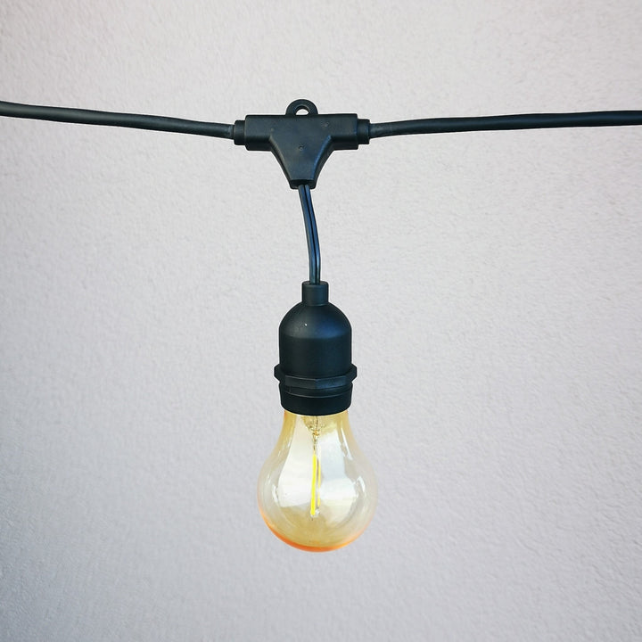 Drop Hang Festoon Lights | A60 Amber Bulbs | Connectable & Dimmable