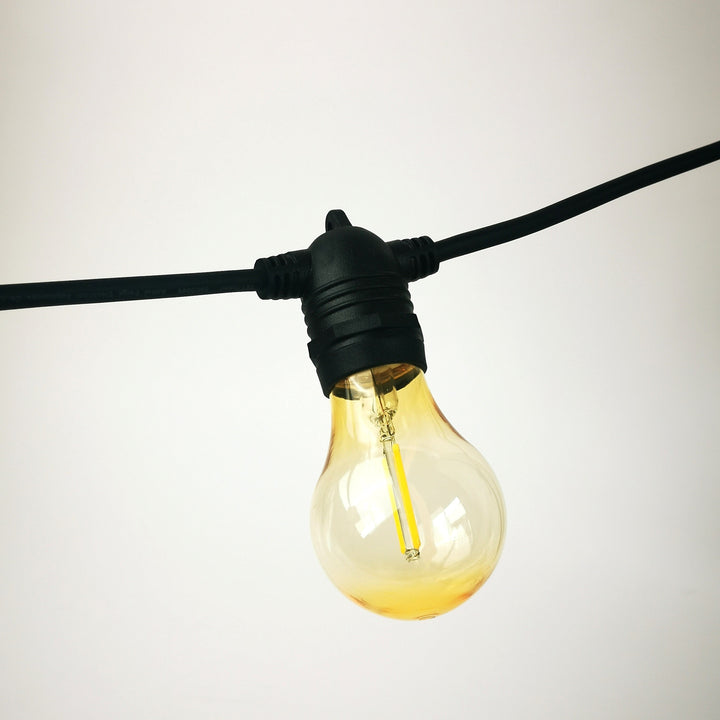 Flush Mount Festoon Lights | A60 Amber Bulbs | Connectable & Dimmable