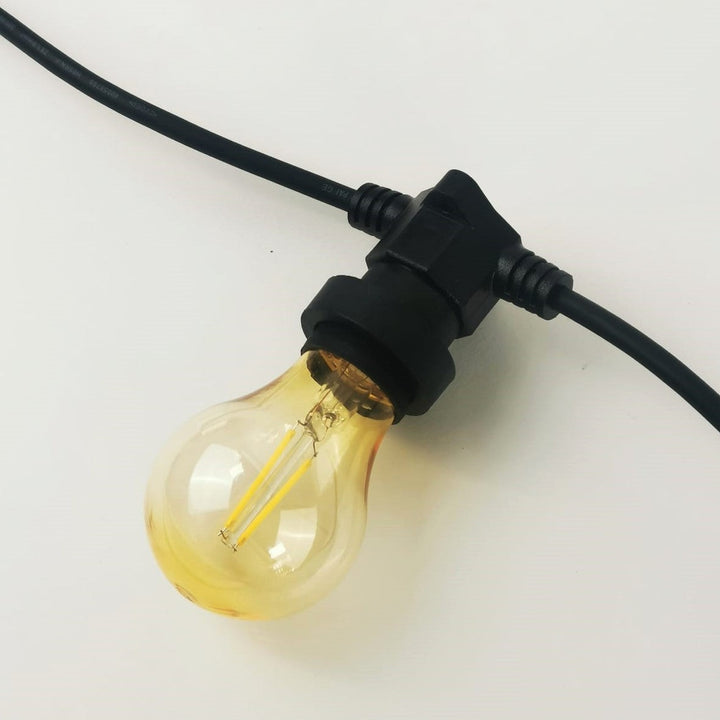 Flat Flush Festoon Lights | A60 Amber Bulb | Connectable & Dimmable