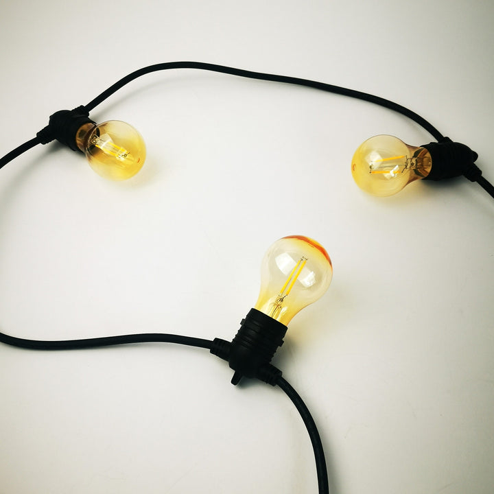 Flush Mount Festoon Lights | A60 Amber Bulbs | Connectable & Dimmable